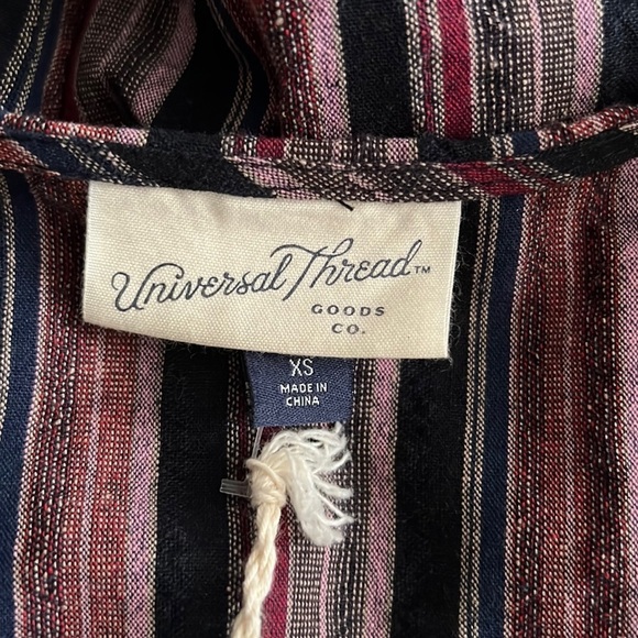 NWT UNIVERSAL THREAD CROP WIDE LEG JUMPSUIT SZ XS STRIPED FALL COLORS - Picture 3 of 8